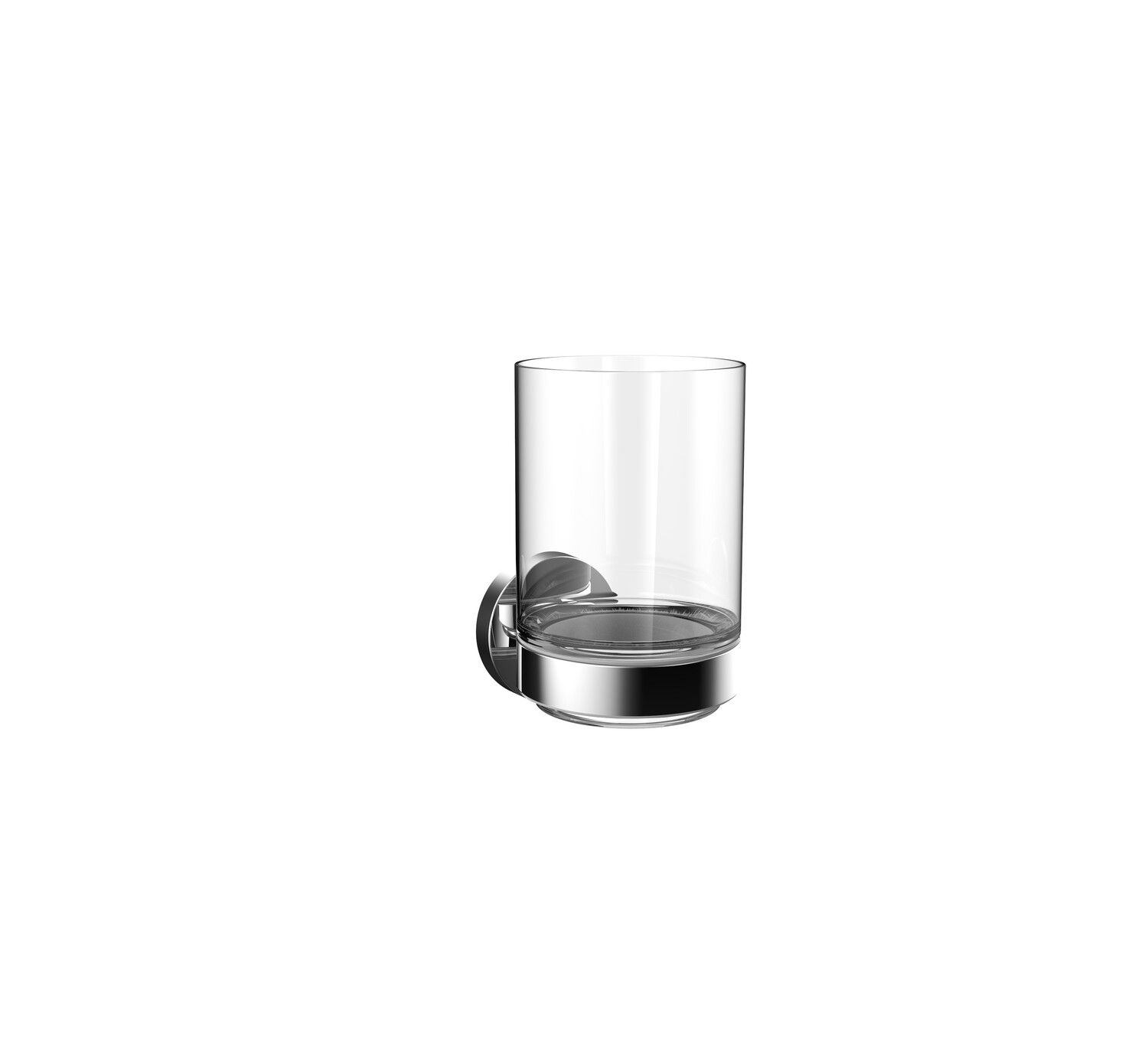 EMCO Glashalter Round chrom, Wandmodell, Kristallglas klar