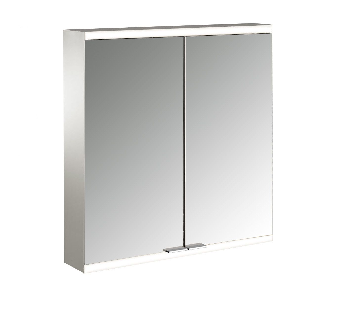 EMCO Aufputz-Lichtspiegelschrank prime 2 600x700mm, 2-türig, aluminium/spiegel