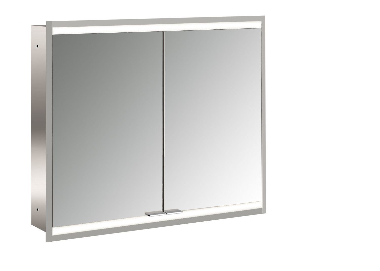 EMCO Unterputz-Lichtspiegelschrank prime 2 800x730mm, 2-türig, aluminium/spiegel
