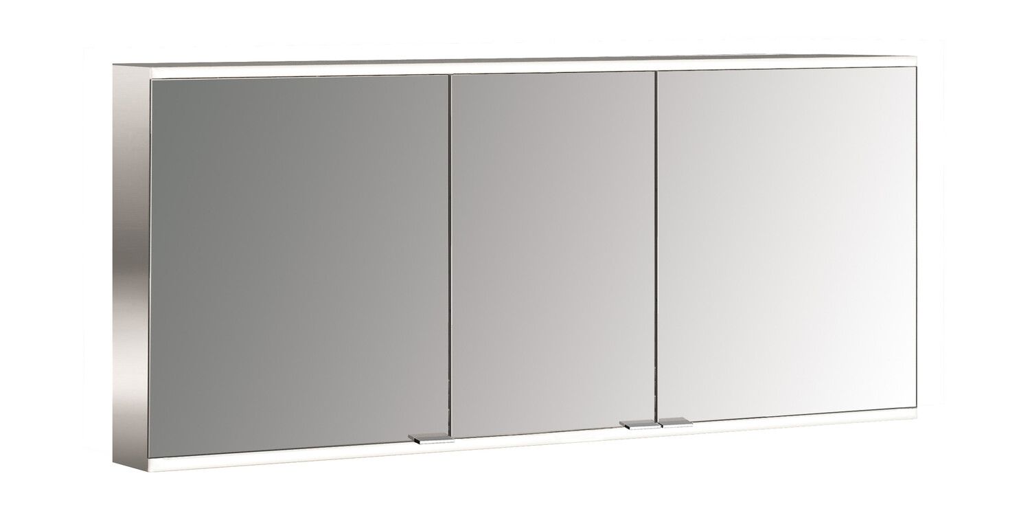 EMCO Aufputz-Lichtspiegelschrank prime 2 1400x700mm, 3-türig, aluminium/weiss