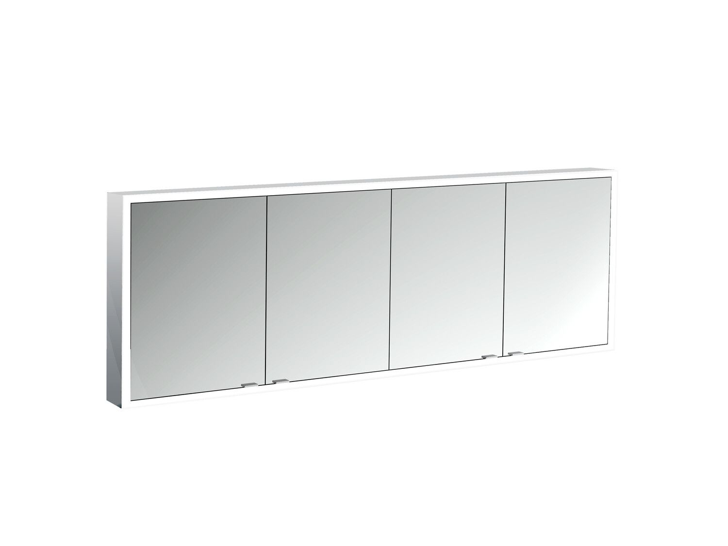 EMCO Aufputz-Lichtspiegelschrank prime 2000x730mm, 4-türig, aluminium/weiss