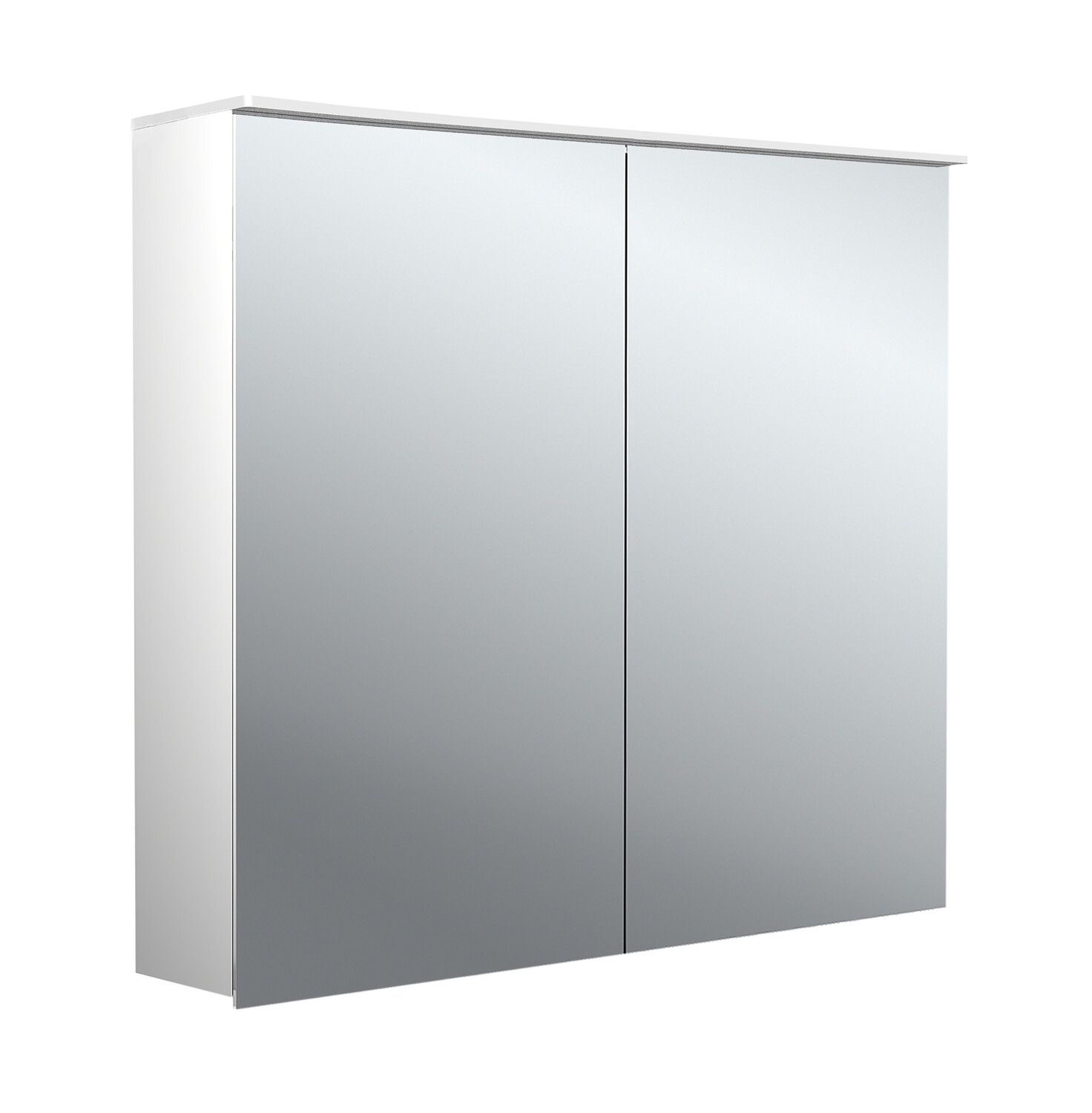 EMCO Aufputz-Lichtspiegelschrank pure 2 Design 800x711mm, LED, mit Lichtsegel, 2-türig, Aluminium