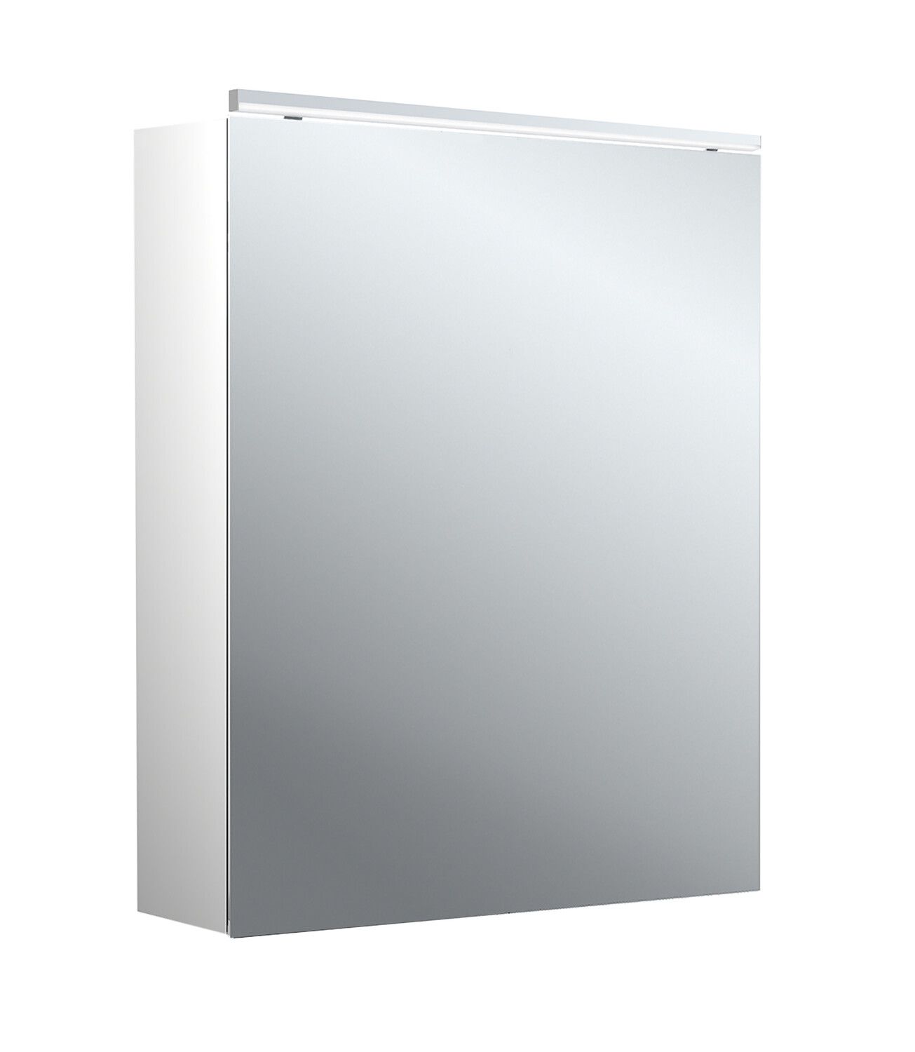 EMCO Aufputz-Lichtspiegelschrank pure 2 Classic 600x729mm, mit LED-Aufsatzleuchte, 1-türig, Aluminium
