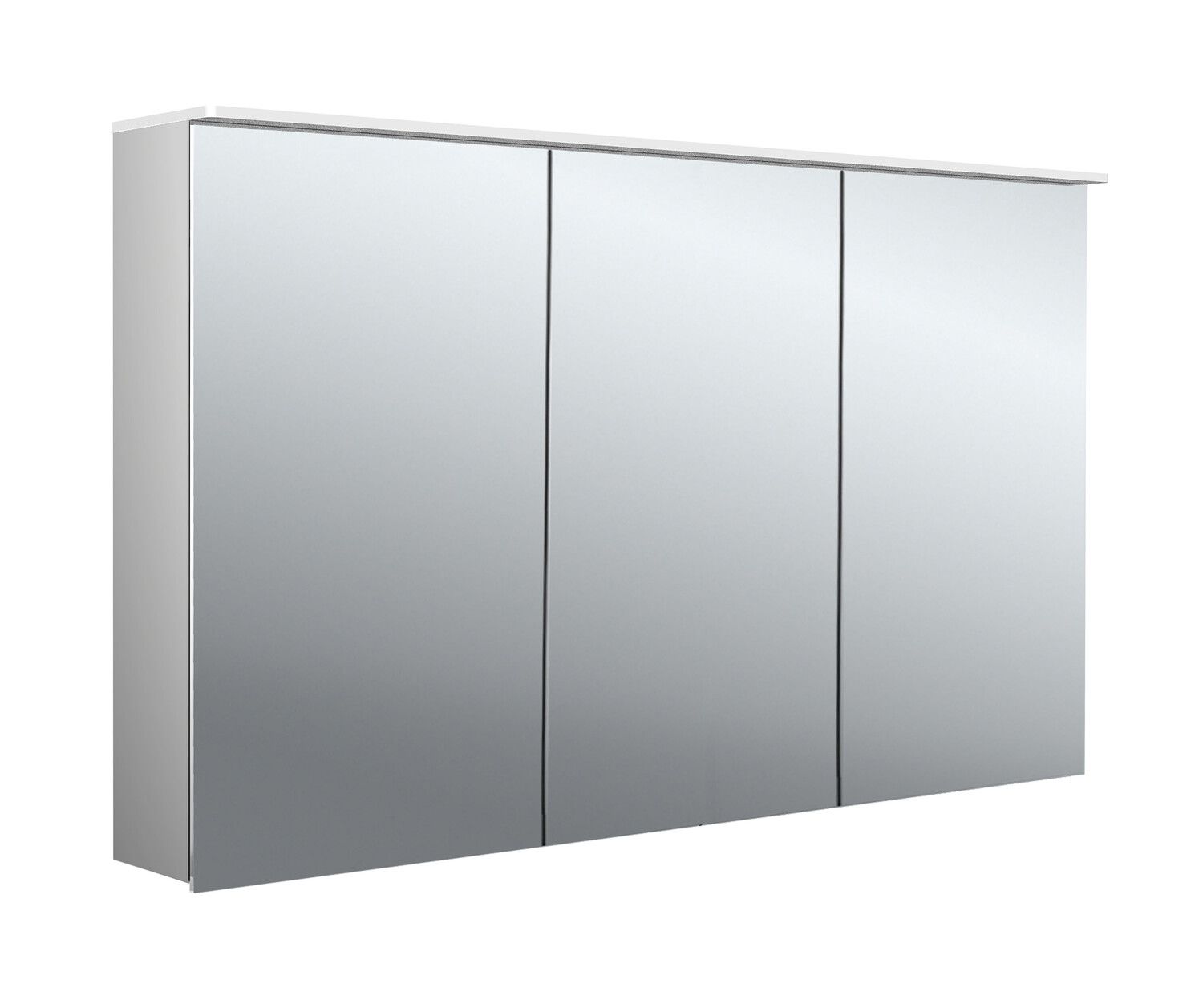 EC Lichtspiegelschrank pure 2 05408 Aufputz, 3trg. 1200 mm alu.