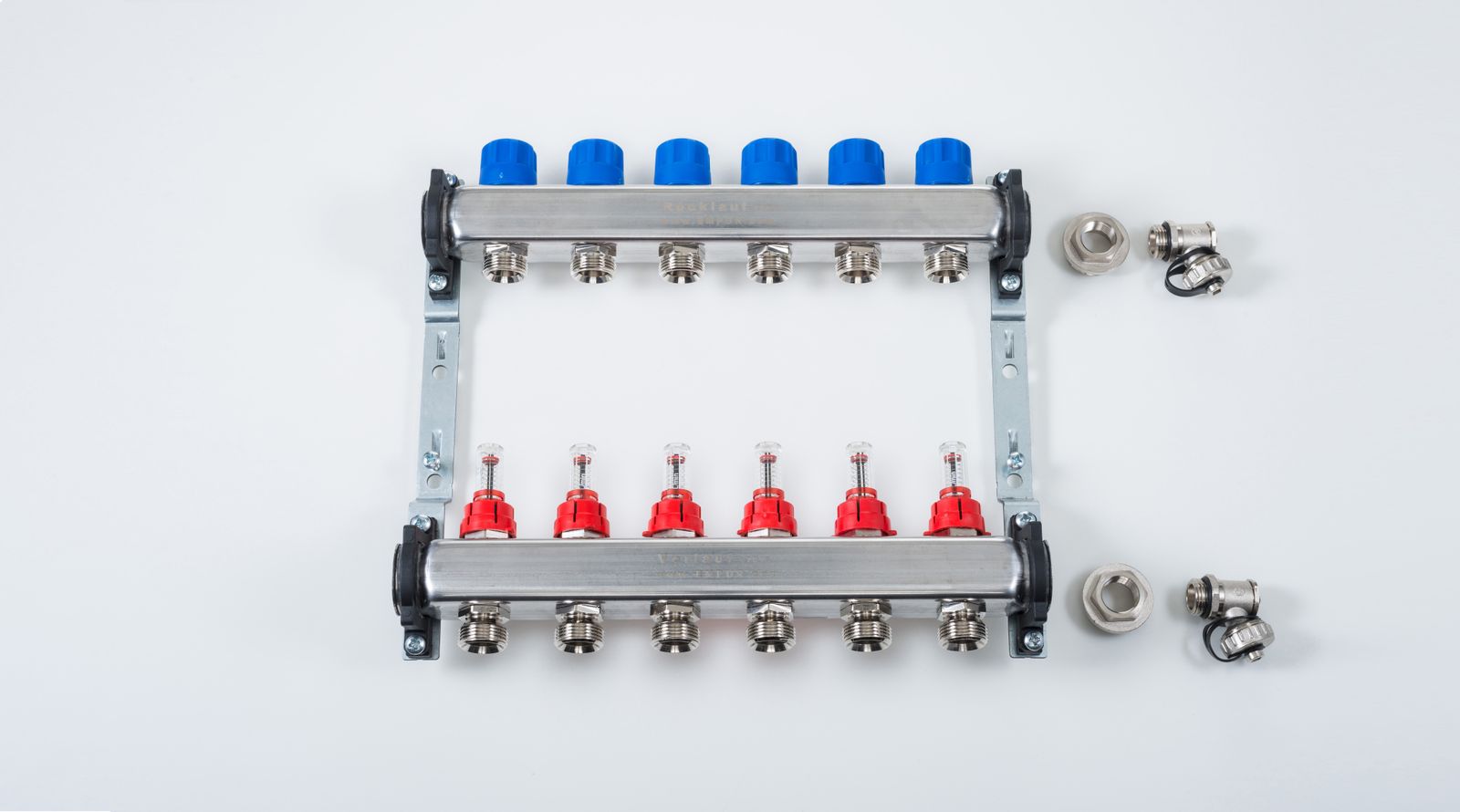 EMPUR Systemverteiler 03 HKV-D 5, 1" IG, 350 mm, vormontiert auf Verteilerhalter, Edelstahl