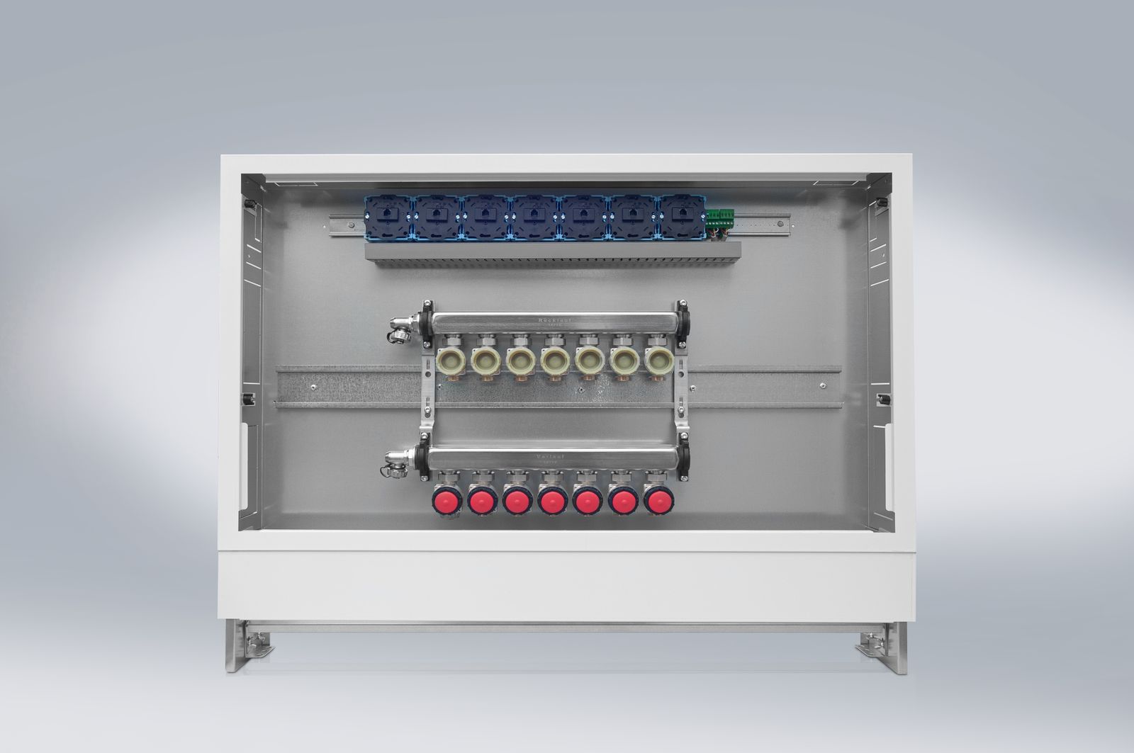 EMPUR Komplett-Verteiler GENIAX HKV-G 2, 1" IG, Breite 720 mm, Unterputz, Edelstahl