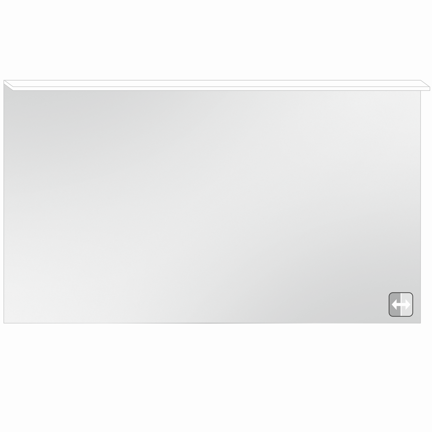 Euraspiegel LED-Lichtspiegel Lars 1200 x 700 mm, 17 W, eckig, LED-Technik, mit LED-VARIO-LIGHT System