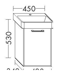 Burgbad Osera Waschtisch-Unterschrank 42x34x53cm, 1 Tür, links, Weiß matt T2