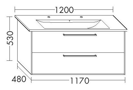Burgbad Osera Waschtisch-Unterschrank 117x53x48cm, 1 Schublade/1 Auszug, Schilf matt