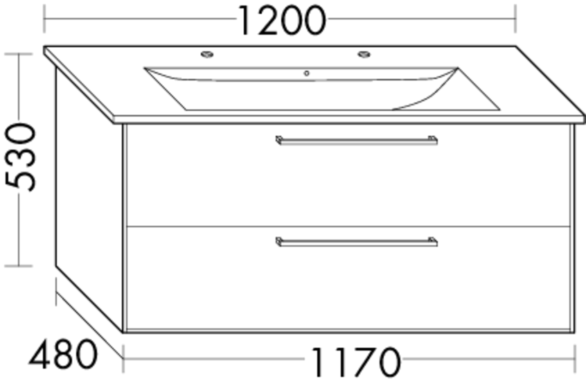 Burgbad Osera Waschtisch-Unterschrank 117x53x48cm, 1 Schublade/1 Auszug, Schilf Hochglanz