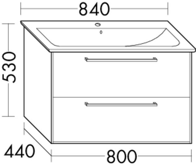 Burgbad Osera Waschtisch-Unterschrank 80 x 44 x 53 cm, Weiß matt T2, 1 Schublade/1 Auszug