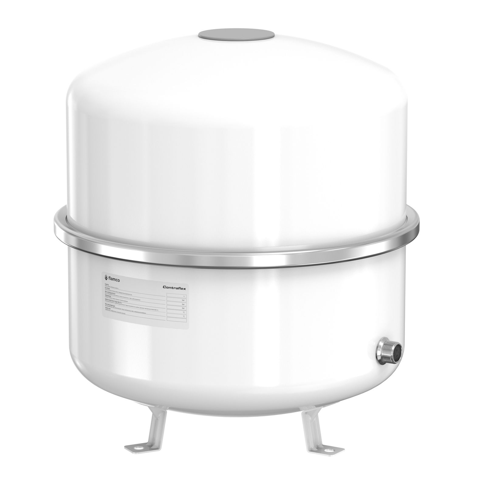 Flamco Druckausdehnungsgefäß Contra-Flex 50 l, 6 bar, R 3/4, Vordruck 1,5 bar, weiß