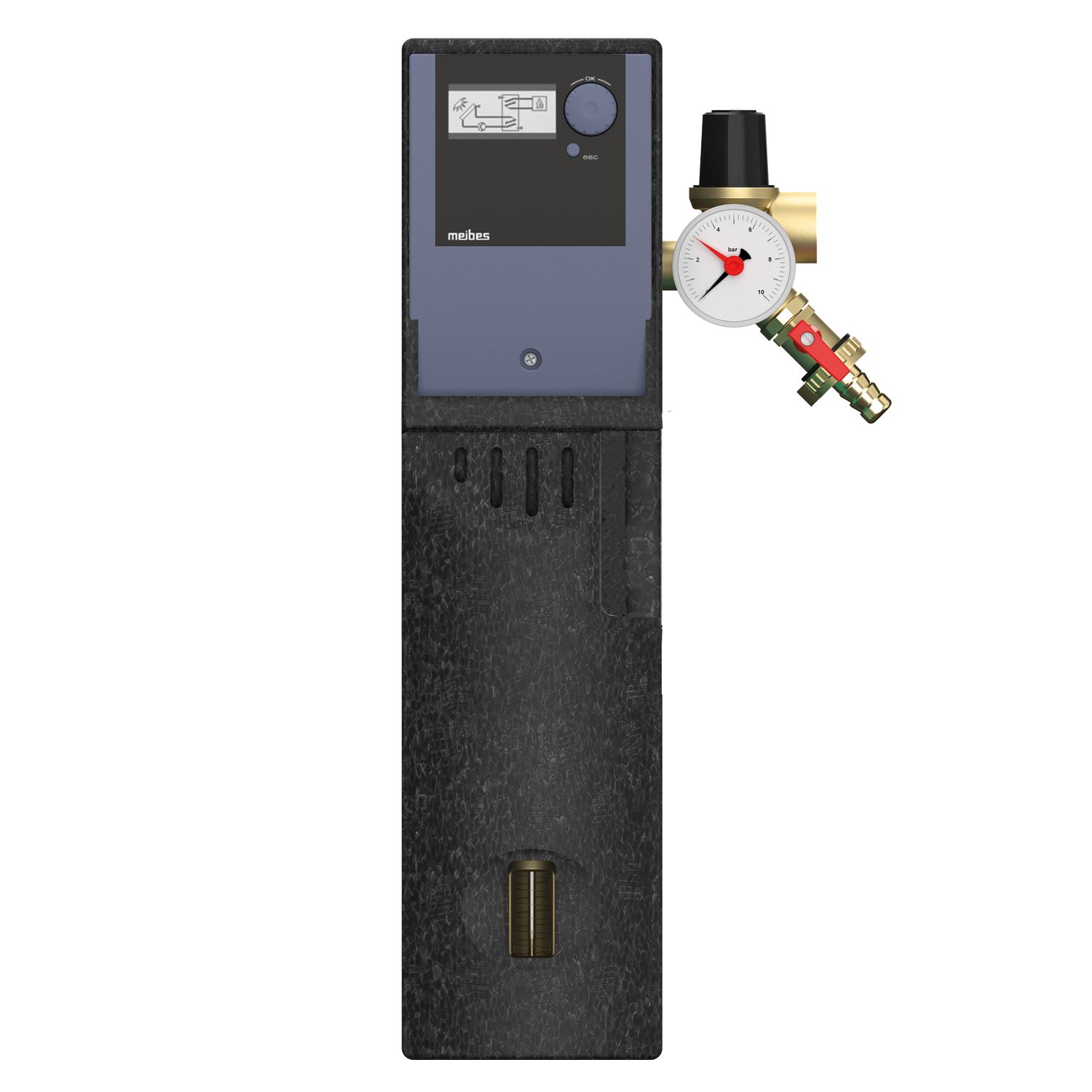 Meibes Einstrang-Solarstation ohne Pumpe, mit Regelung BASIC PRO