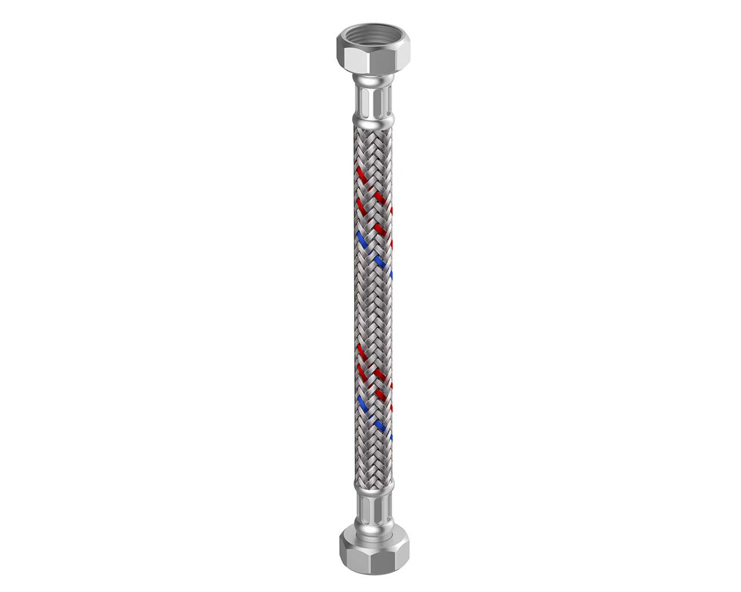 Flamco Silikon-Panzerschlauch Meiflex Silikone 1" x 1" IG/IG, 25 x 1000 mm, Edelstahlgeflecht