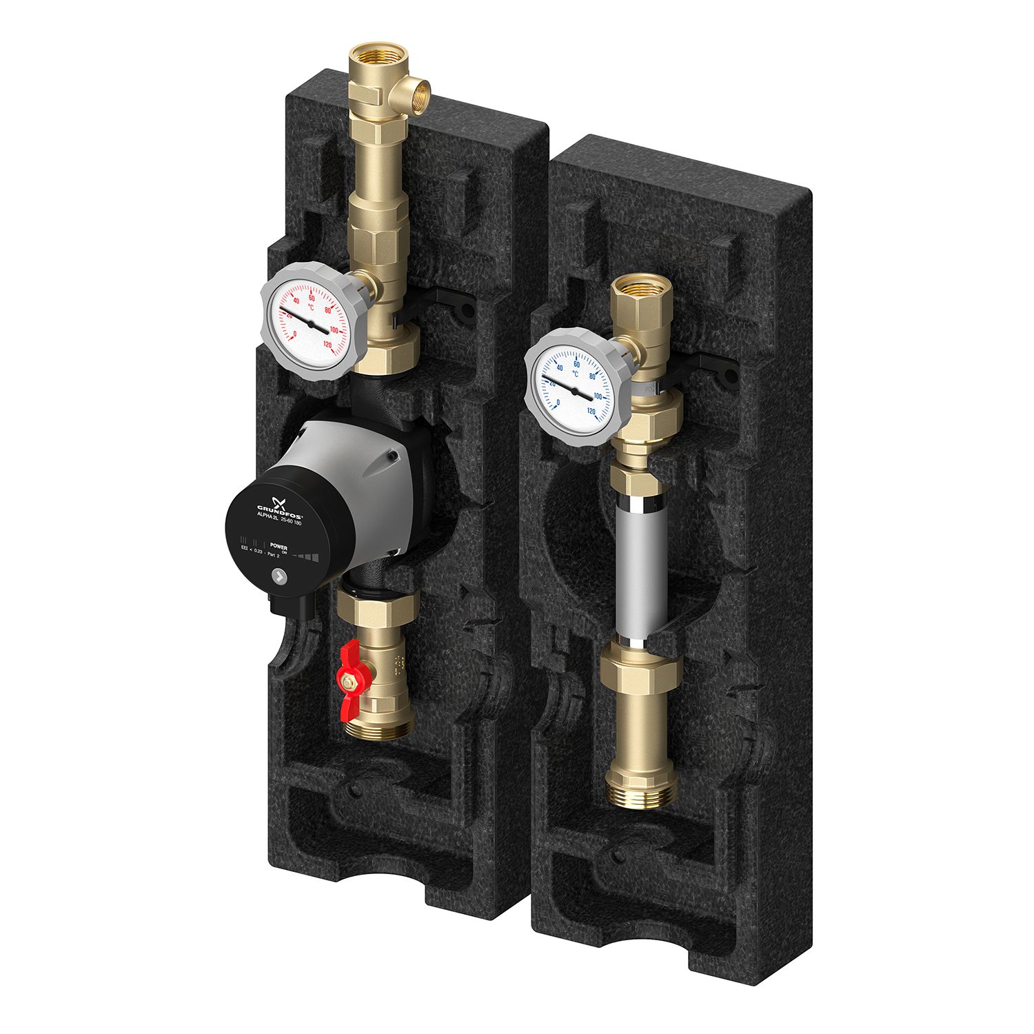 Flamco Verteiler-Pumpengruppe M UC-Z 1" mit Grundfos-Pumpe Alpha2 25-60