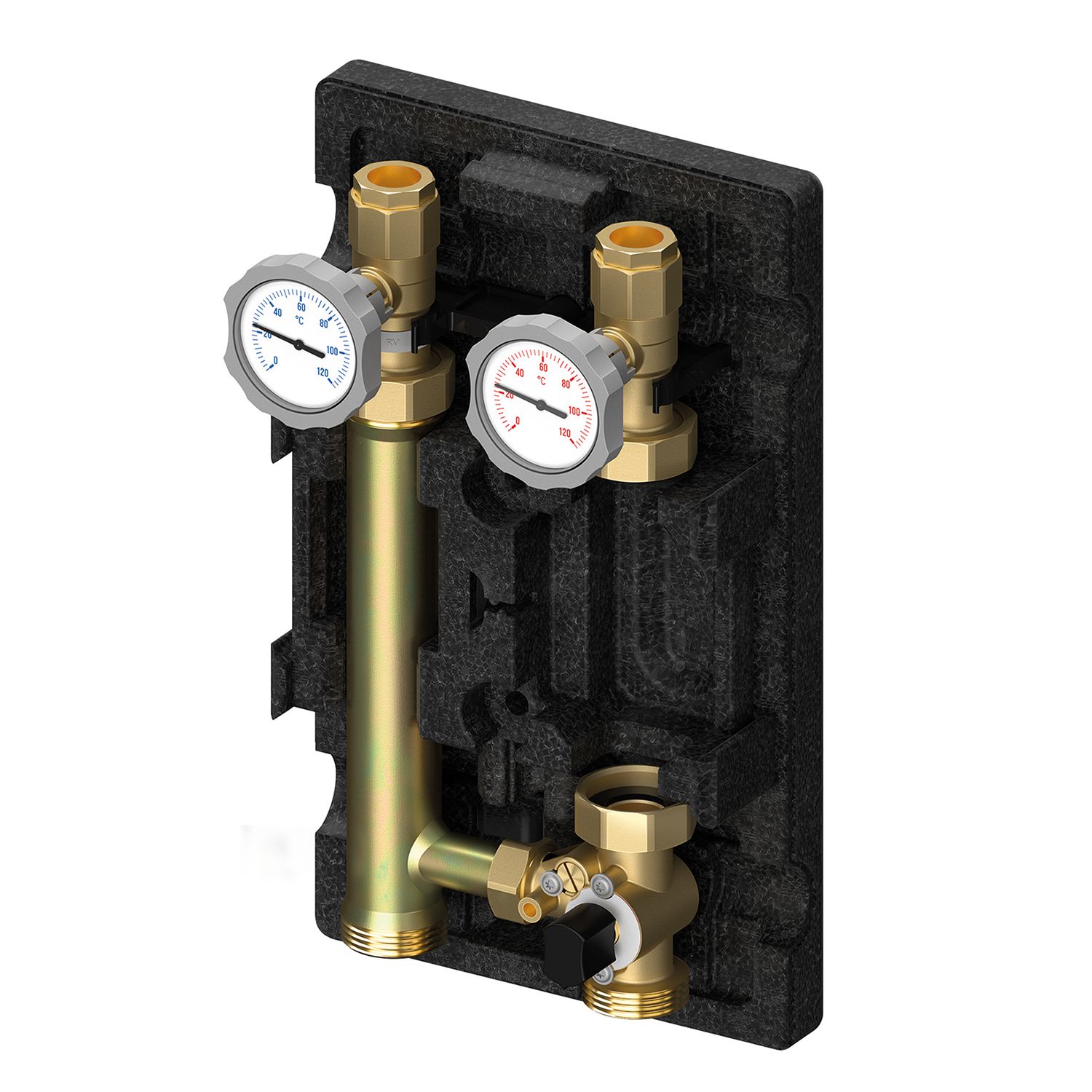 Flamco Pumpengruppe 3 Wege-T-Mischer 8 MC rechts, 1" ohne Pumpe