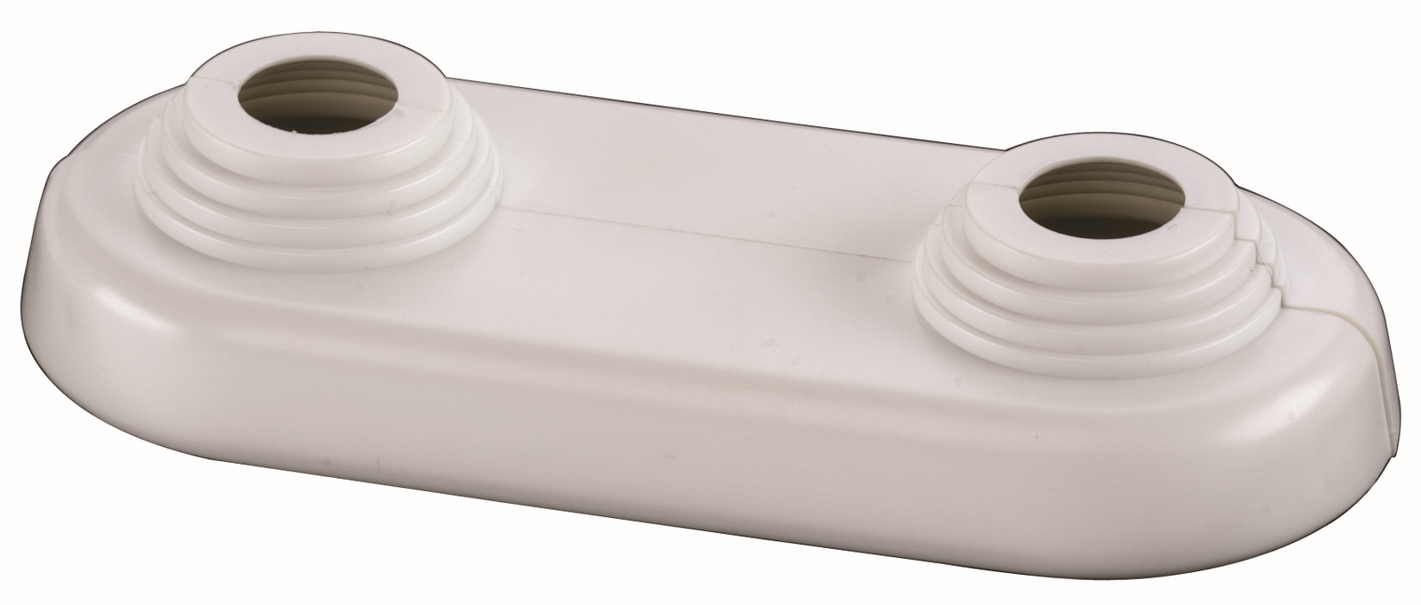 Flamco Doppelrosette flache Ausführung, Achsabstand 50 mm, Kunststoff weiß