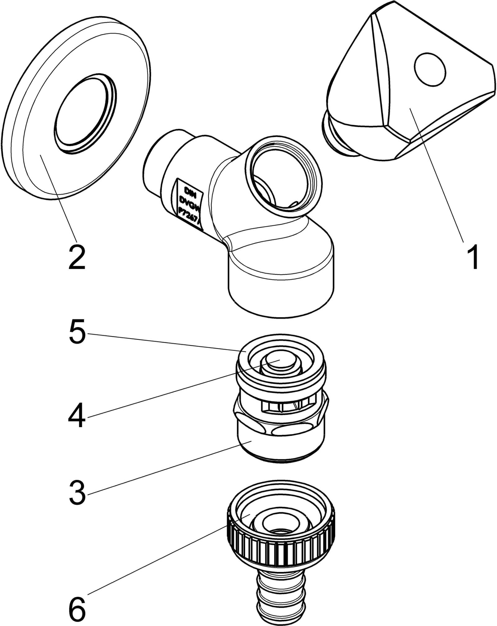 FORMAT Tec Geräteschrägsitzventil 1/2", mit Rückflussverhinderer und Rohrbelüfter, verchromt