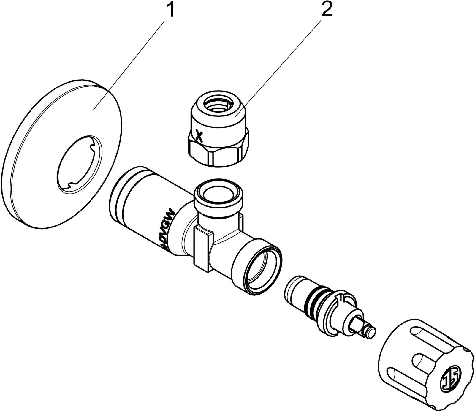 FORMAT Tec Eckventil 1/2", selbstdichtend, Rundgriff, verchromt