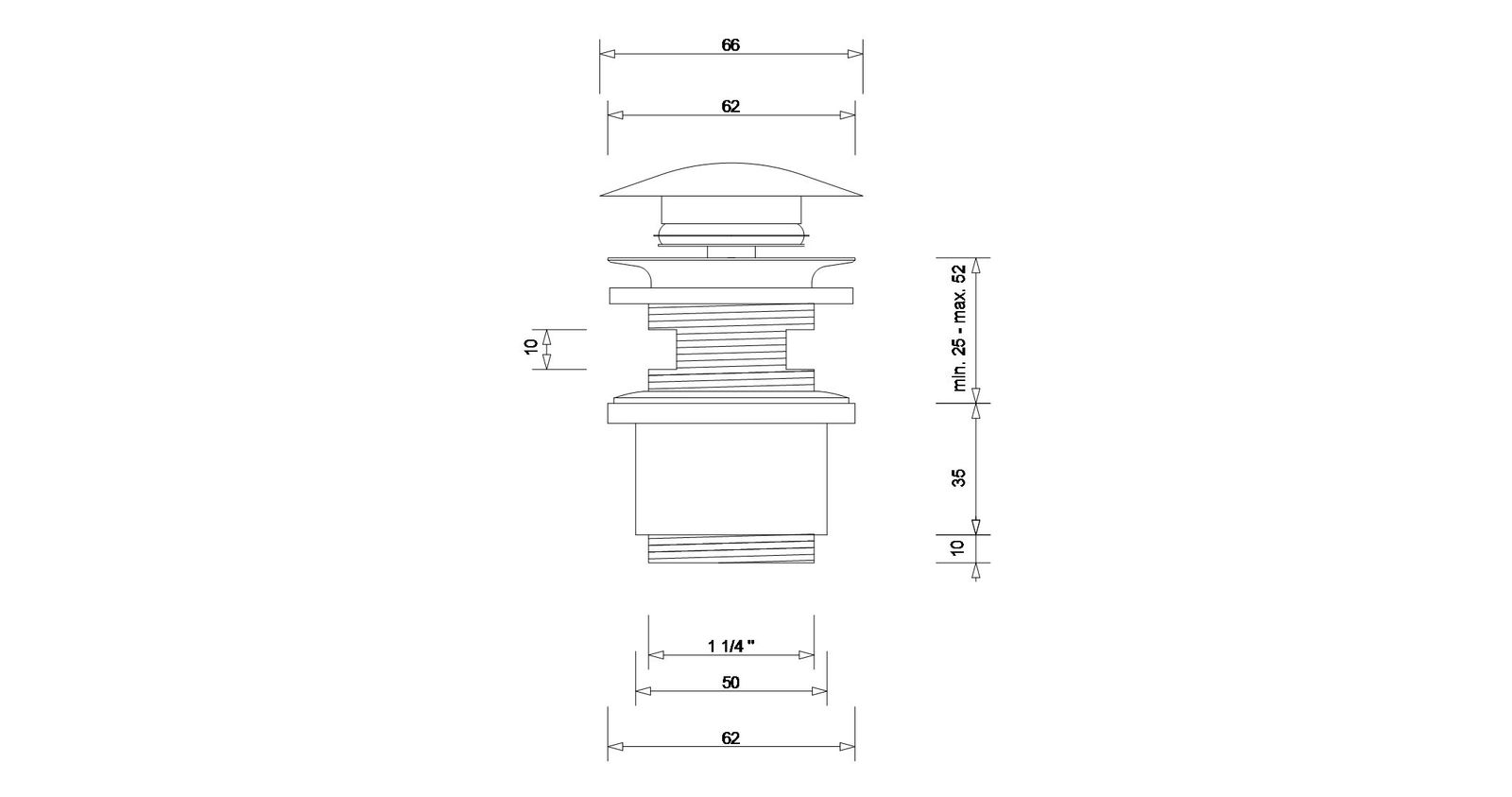 FORMAT Tec Design-Exzentergarnitur 1 1/4" mit Druckverschlussexzenterstopfen gewölbt, chrom