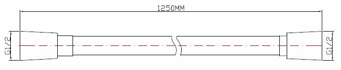 FORMAT Design 2.0 Brauseschlauch 1250 mm, chrom, 1/2" IGx1/2", silberflex