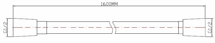 FORMAT Design 2.0 Brauseschlauch 1600 mm, chrom, 1/2" IGx1/2", silberflex
