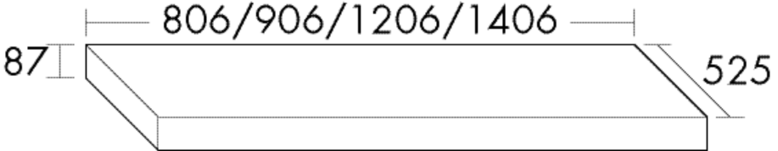 FORMAT Design Konsolenplatte WPAR 906 x 87 x 525 mm, Marone Dekor Trüffel