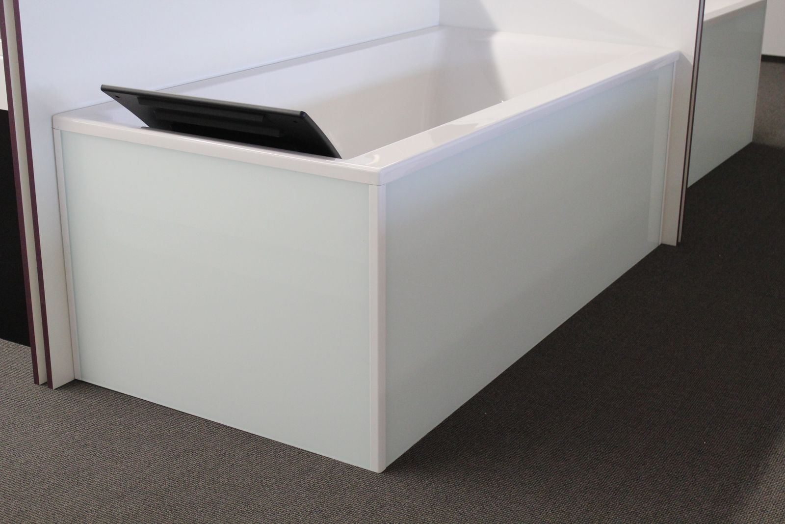 FORMAT Design Glasverkleidung zu Duowanne 190 x 90 cm, weiß, für Ecke