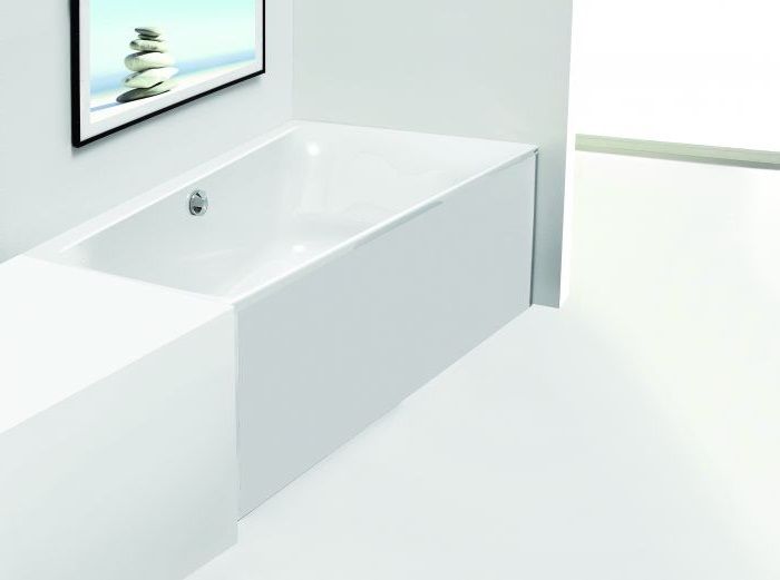 FORMAT Design Glasverkleidung zu Trapezwanne 170 x 120 cm, rechts, weiß, für Nische