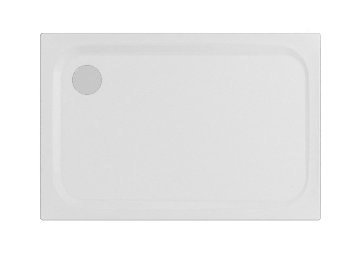 FORMAT Basic Stahl-Duschwanne mit Anti-Rutsch-Beschichtung, 120 x 80 x 3,5 cm, alpinweiß matt
