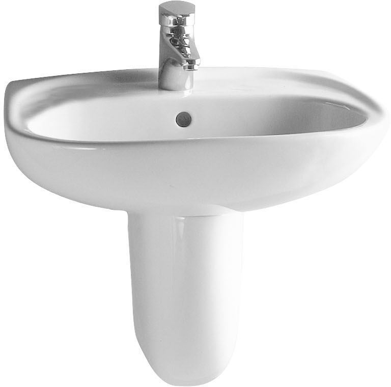 FORMAT Basic Waschtisch 60 x 44,5 cm, weiß, mit Hahnloch, mit Überlauf