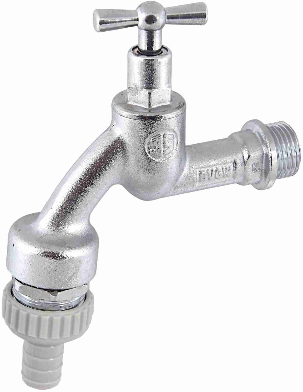 FORMAT Tec Auslaufventil 1/2", mit Knebelgriff, Schlauchverschraubung, Rückflussverhinderer, Rohrbelüfter, matt verchromt