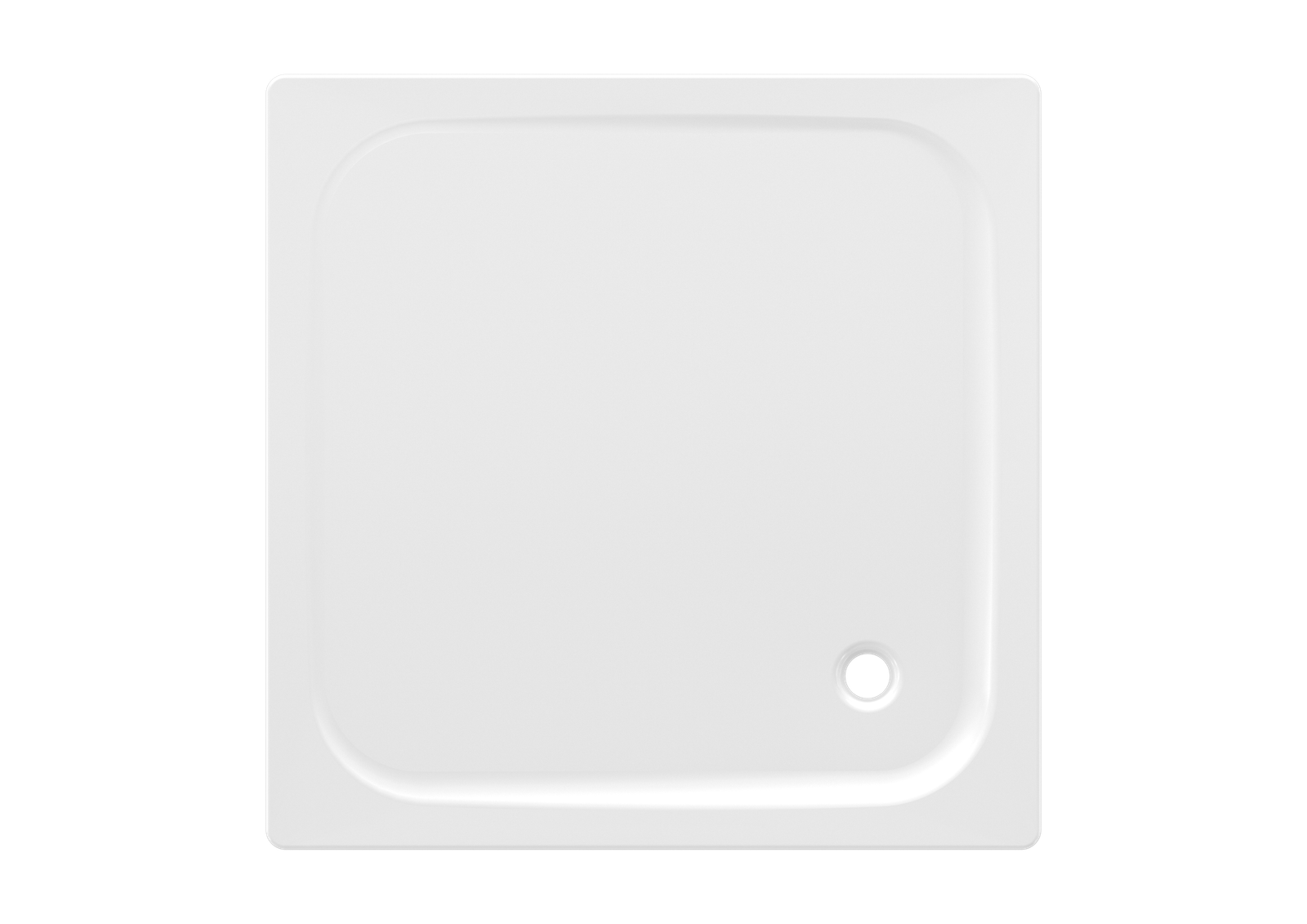 FORMAT Basic Stahl-Duschwanne mit Anti-Rutsch-Beschichtung, 90 x 90 x 2,5 cm, alpinweiß matt