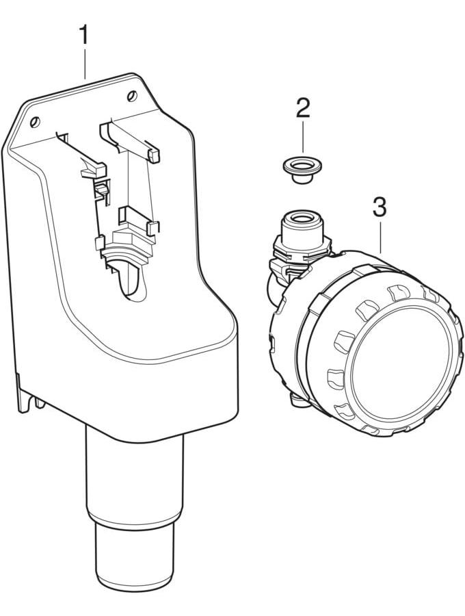 Geberit Hygienespülung Rapid Ø 50 mm, G 1/2, AP, für Kalt-/Warmwasserleitung, mit Batterie