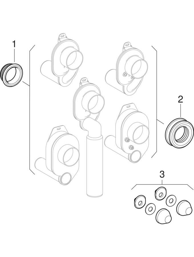 Geberit Urinalgeruchsverschluss Ø 50 mm, Abgang horizontal, Kunststoff, weiß