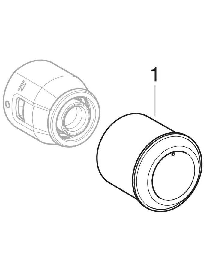 Geberit Übergangs-T-Stück PushFit Ø 20 x MF20 x 20 mm, Durchgang, mit MasterFix, Rotguss