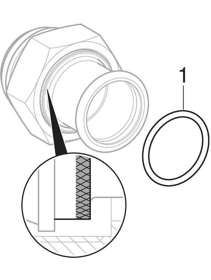 Geberit Gas-Übergang Mapress Ø 22 mm x G 1 3/8, mit Überwurfmutter, Kupfer