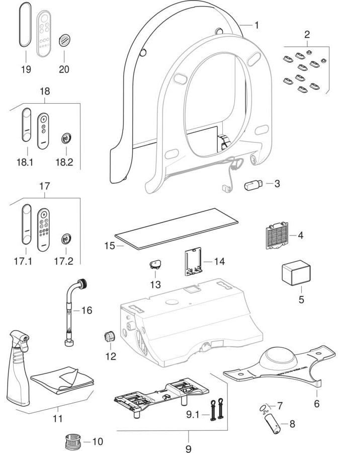 Geberit WC-Aufsatz AquaClean Tuma Comfort mit SoftClosing, Glas/schwarz