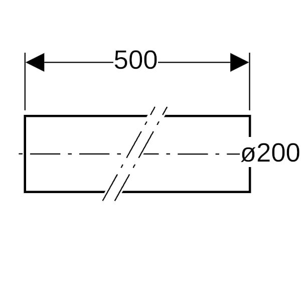 Geberit Rohr PE DN 200, Stange a 5 m, PE-HD