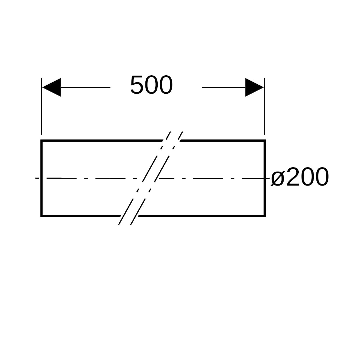 Geberit Rohr PE DN 200, Stange a 5 m, PE-HD