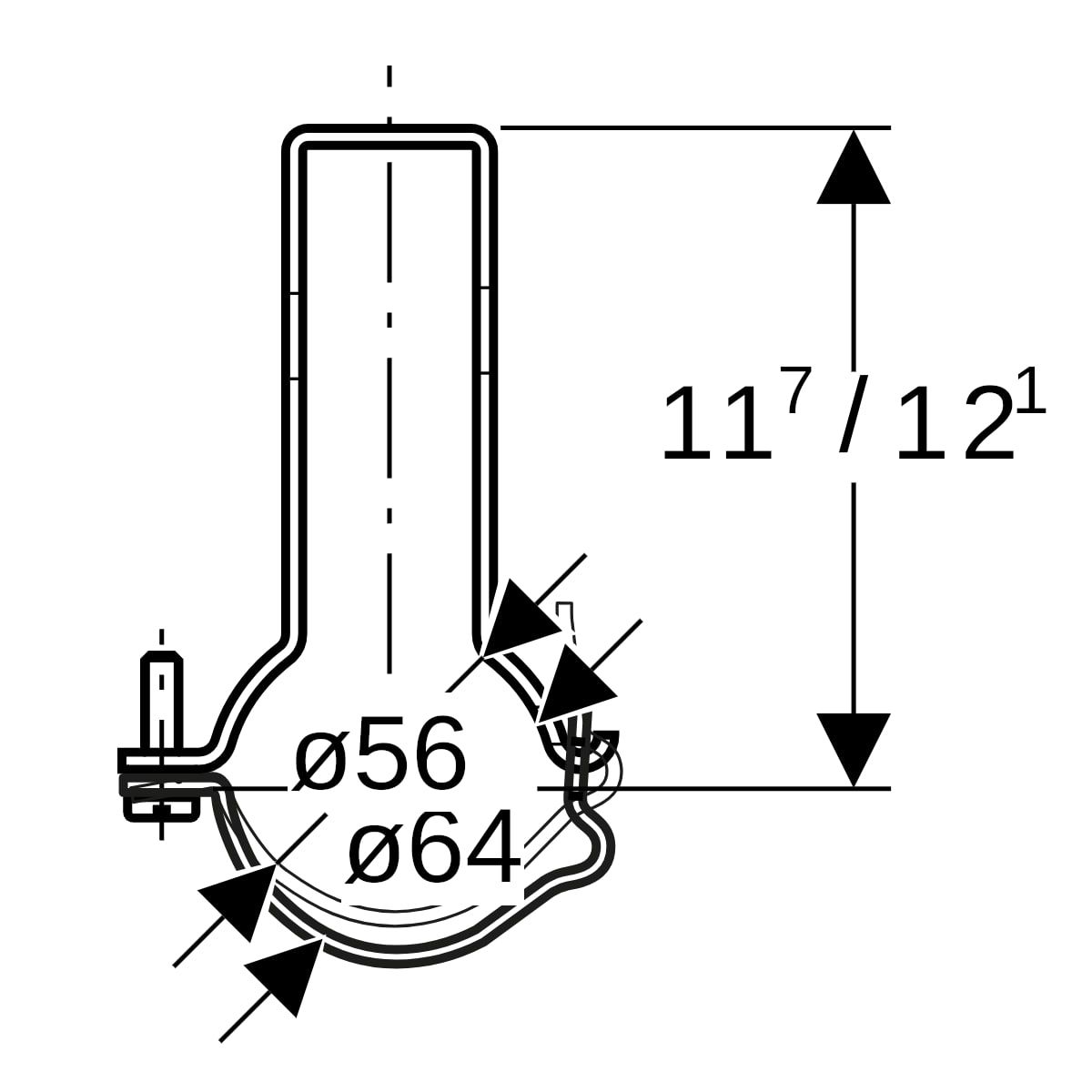 Geberit Rohrschelle Pluvia Ø 56/64 mm, verstellbar, Stahl