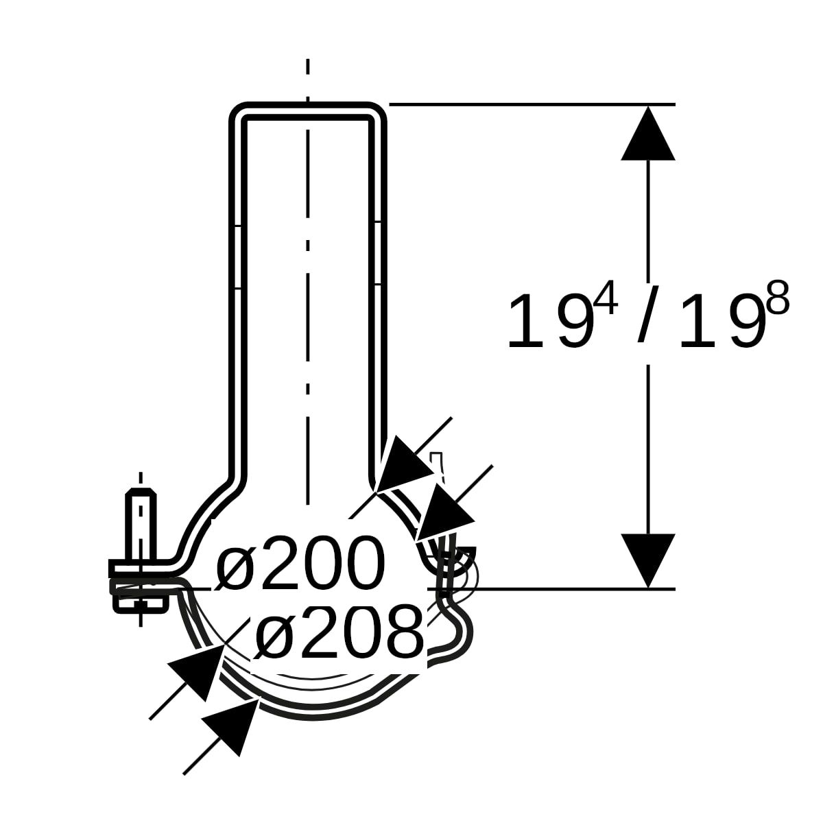 Geberit Rohrschelle Pluvia Ø 200/200/208 mm, verstellbar, galvanisch verzinkt