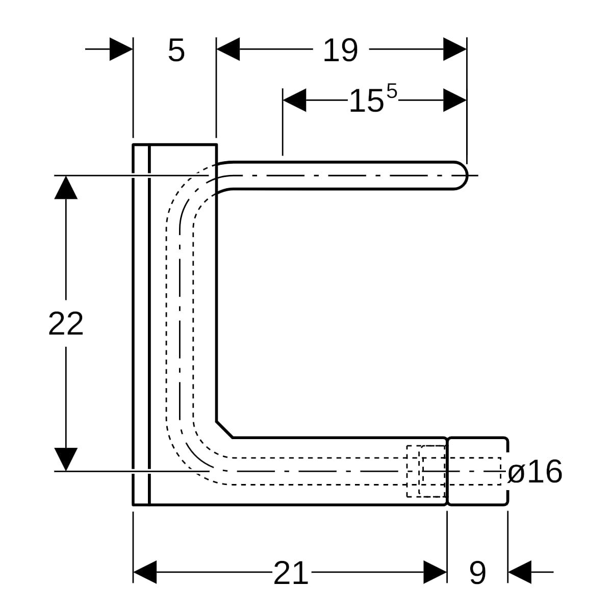 Geberit Anschlussbox PushFit Typ C Ø 16 mm, für Druckprüfung ohne Heizkörper