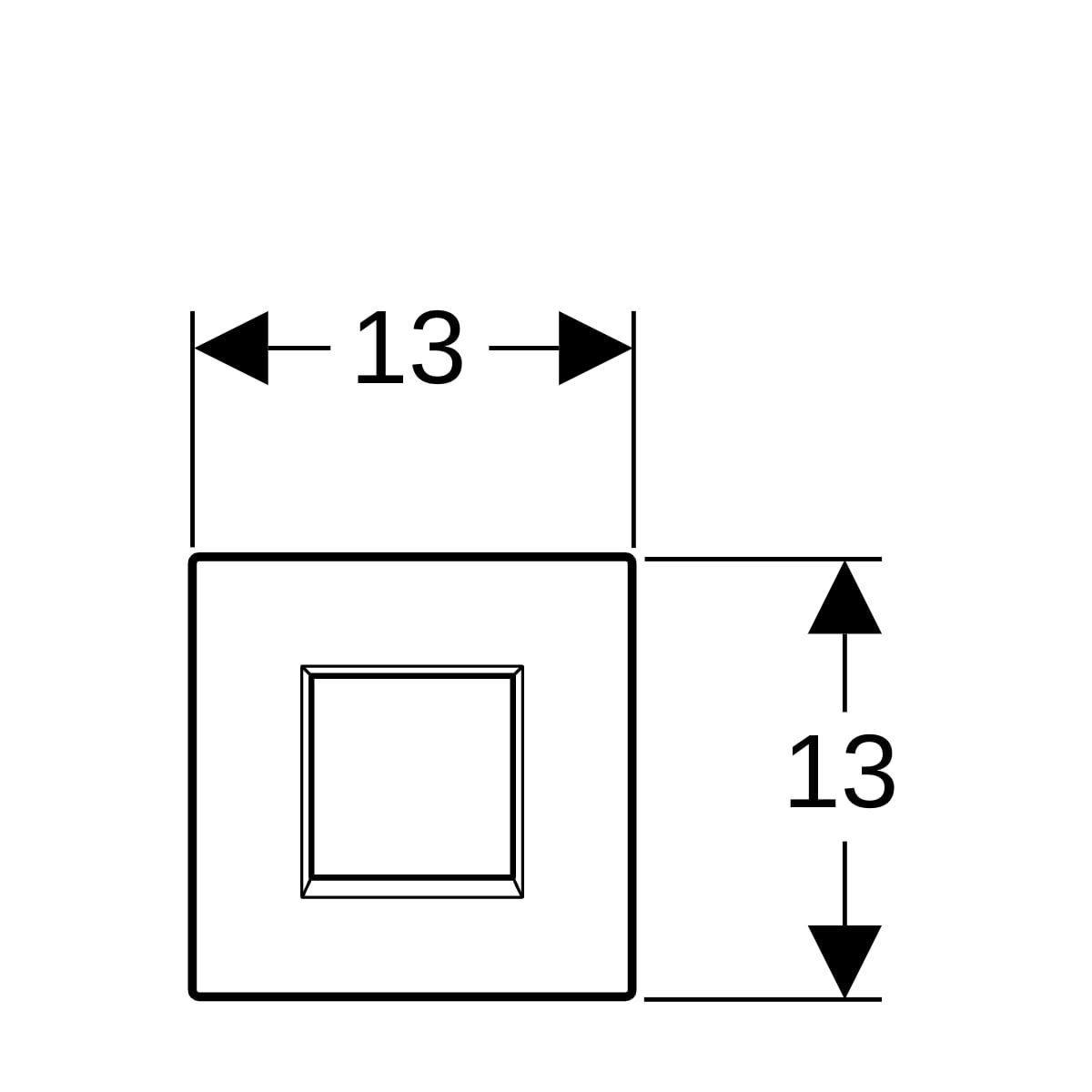 GE Typ 20 Abdeckplatte, eckig für UR-Strg. IR, chrom glänzend