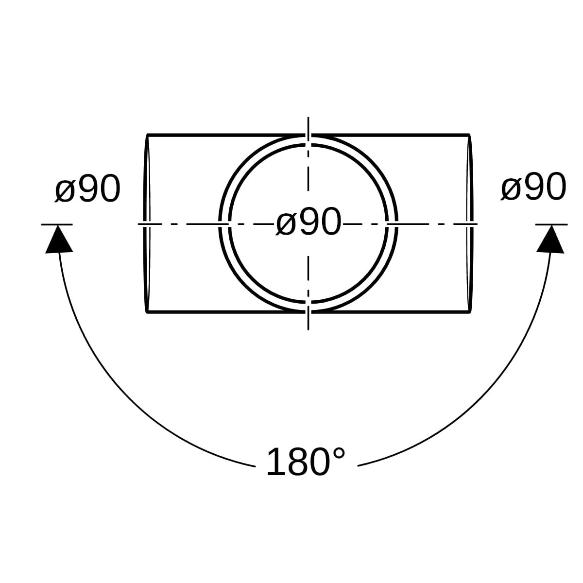 Geberit Bogenabzweig Silent db20 DN 90, 2-fach, 88,5Grad, mit Innenradius