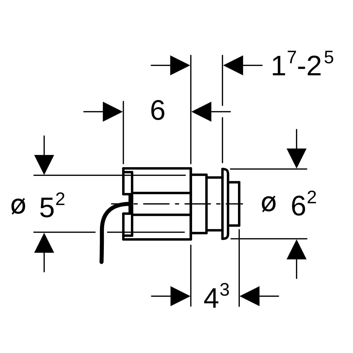 GE Drücker zu WC-Strg. mit pneumatischer Sp-Ausl. 1-Mengen-Sp. glanzverchromt