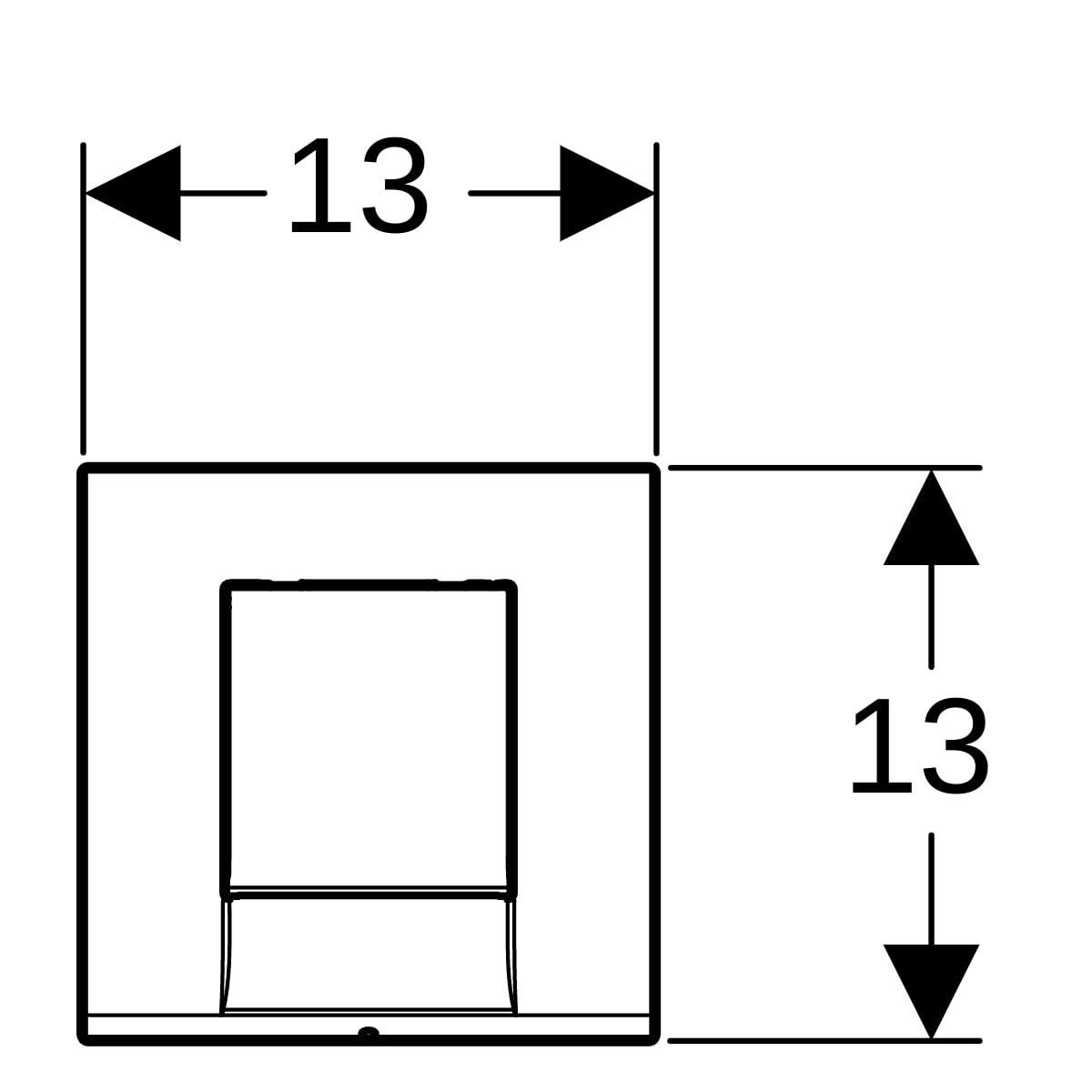 GE Bolero BetPl. für UR-Strg. mit pneumatischer Sp-Ausl, mattverchromt