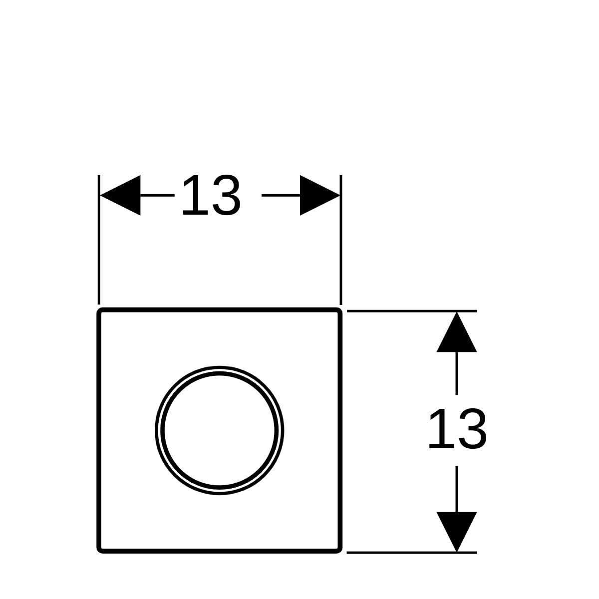 GE Typ 10 BetPl. für UR-Strg. pneum. Sp rund, hgl.verchr. / mattverchromt