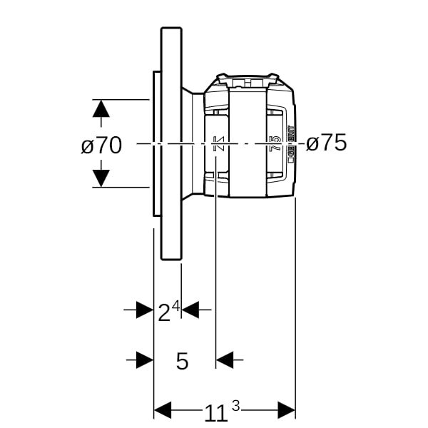Geberit Flansch FlowFit Ø 75 mm, PN 6, mit Presseinheit