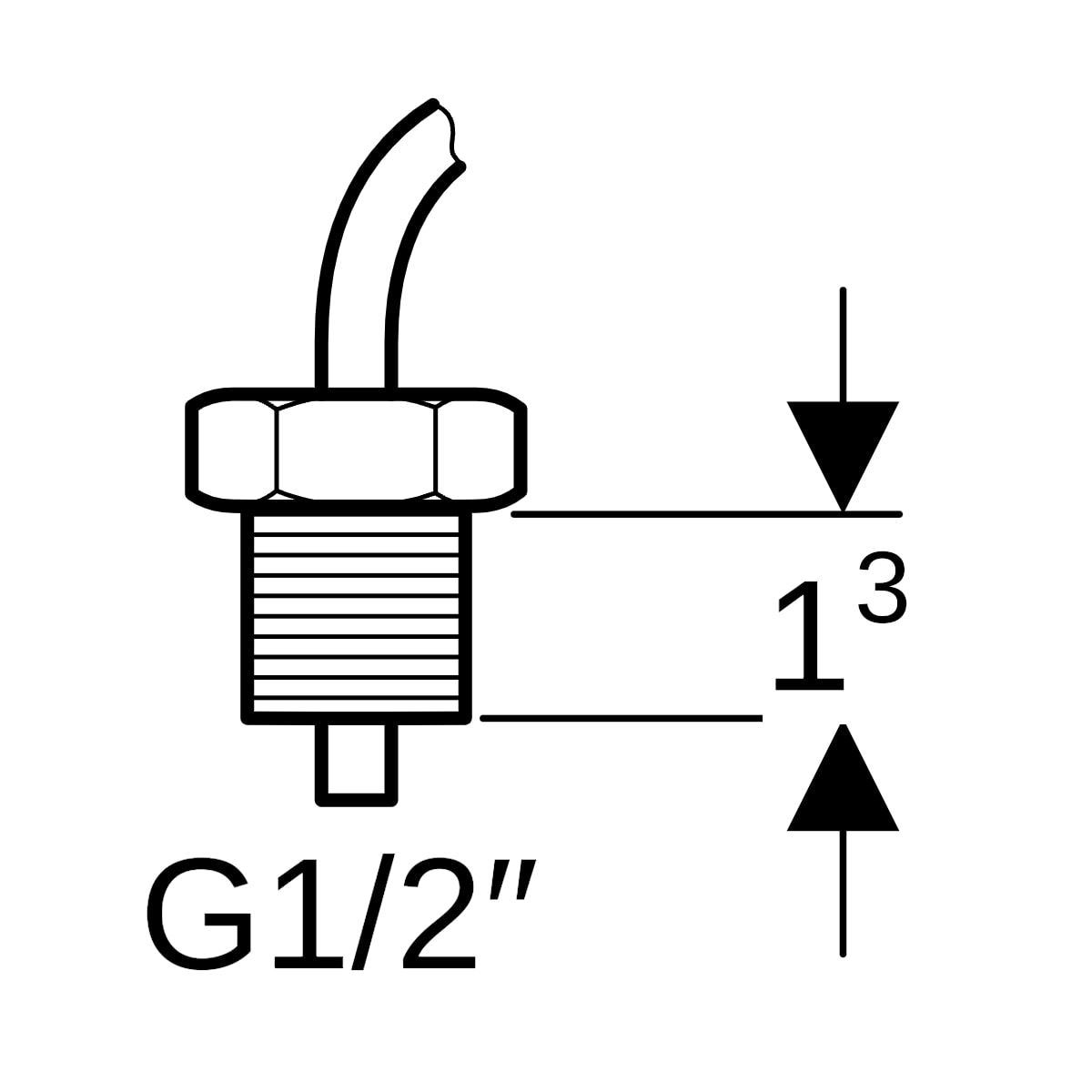 Geberit Temperatursensor G 1/2", mit Buchsenende, extern
